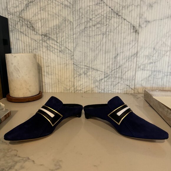 Derek Lam Blue Suede Mule Loafers | Size 6 - Picture 3 of 7